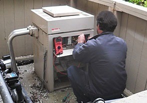 Servicing a pool heater